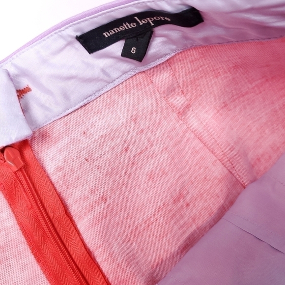 New Nanette Lepore Coral Lavender Pleated Shirts Sz 6 - Picture 10 of 12